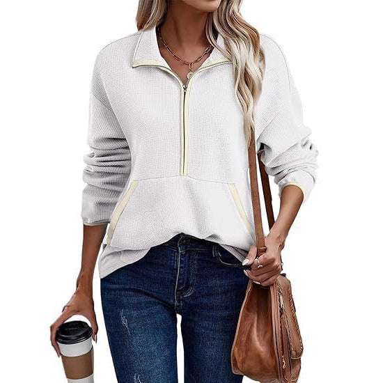 The Weekend Half-Zip: Premium Lapel Pullover with Kangaroo Pocket