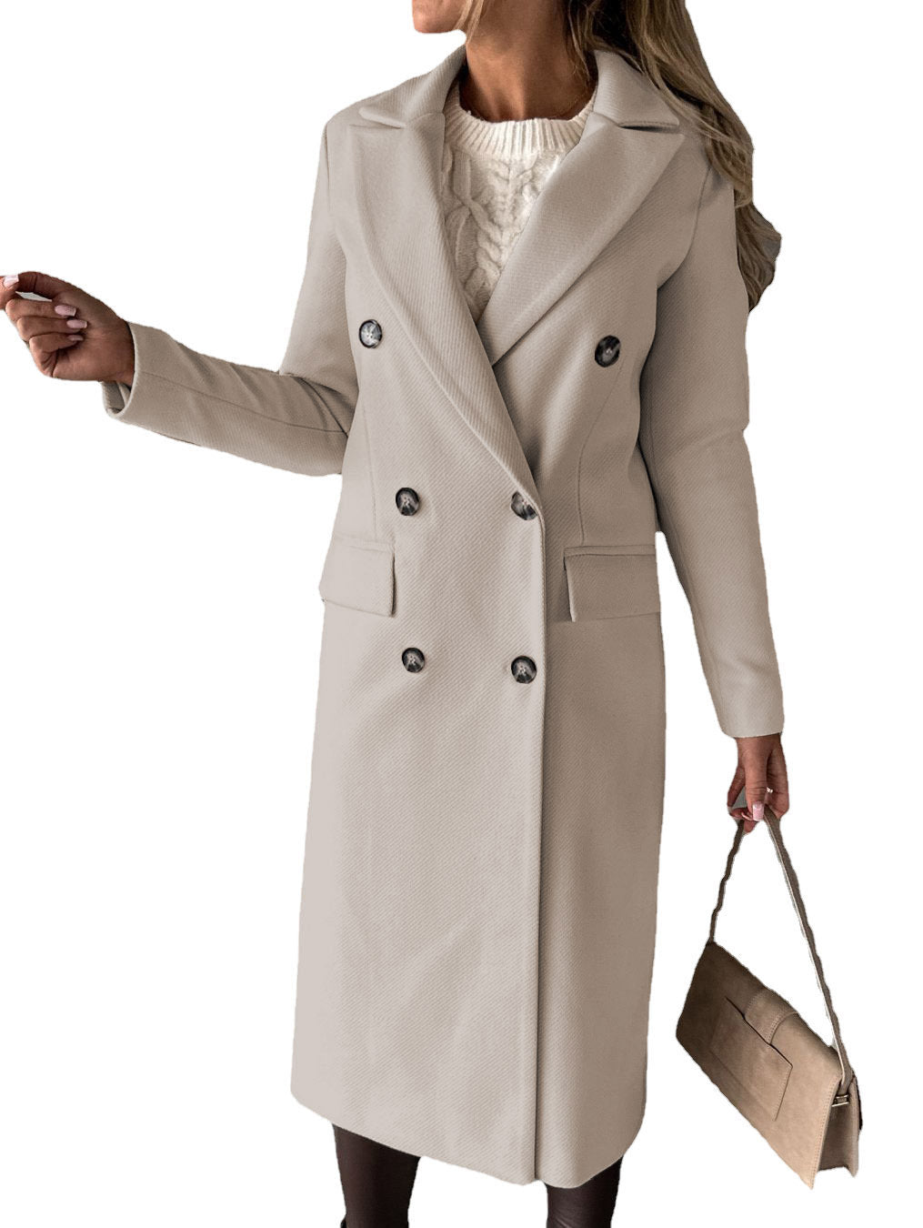 The Muse Tailored Overcoat: Slim-Fit Double-Breasted Long Jacket