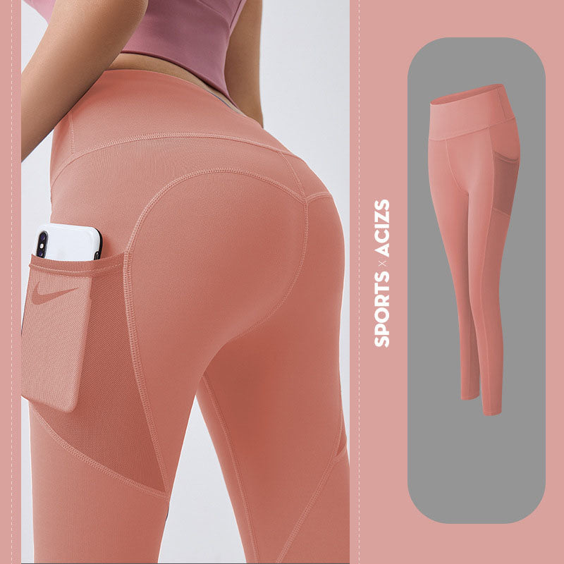 Sculpted Motion: High-Waisted Tummy Control Leggings with Pockets