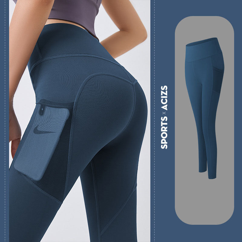 Sculpted Motion: High-Waisted Tummy Control Leggings with Pockets