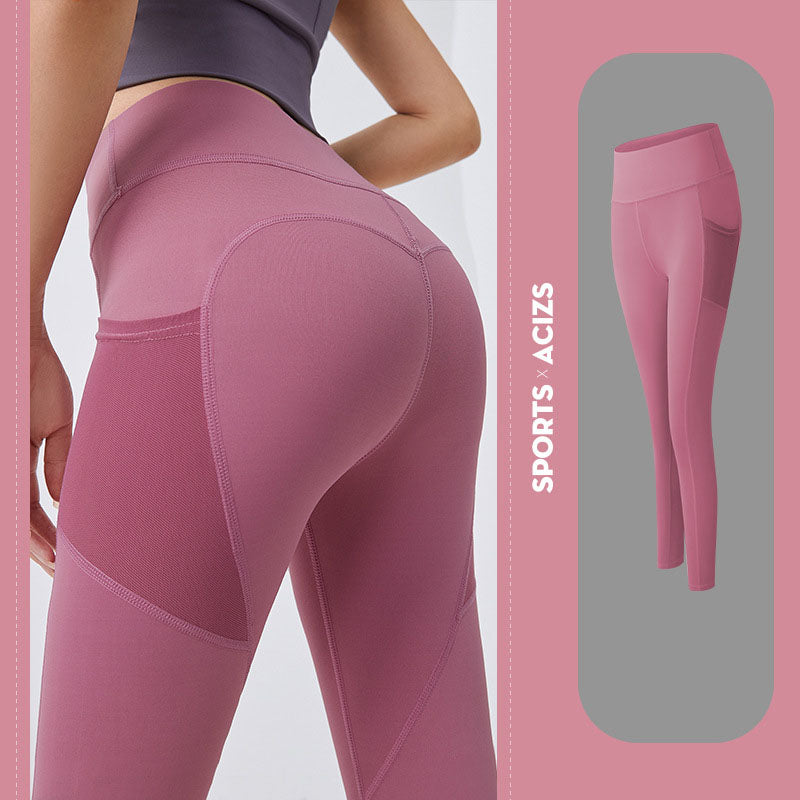 Sculpted Motion: High-Waisted Tummy Control Leggings with Pockets