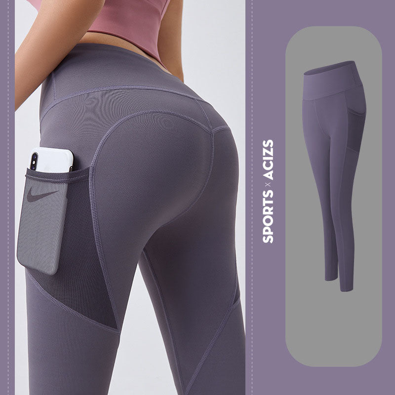 Sculpted Motion: High-Waisted Tummy Control Leggings with Pockets