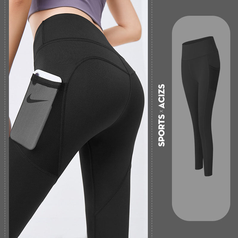 Sculpted Motion: High-Waisted Tummy Control Leggings with Pockets